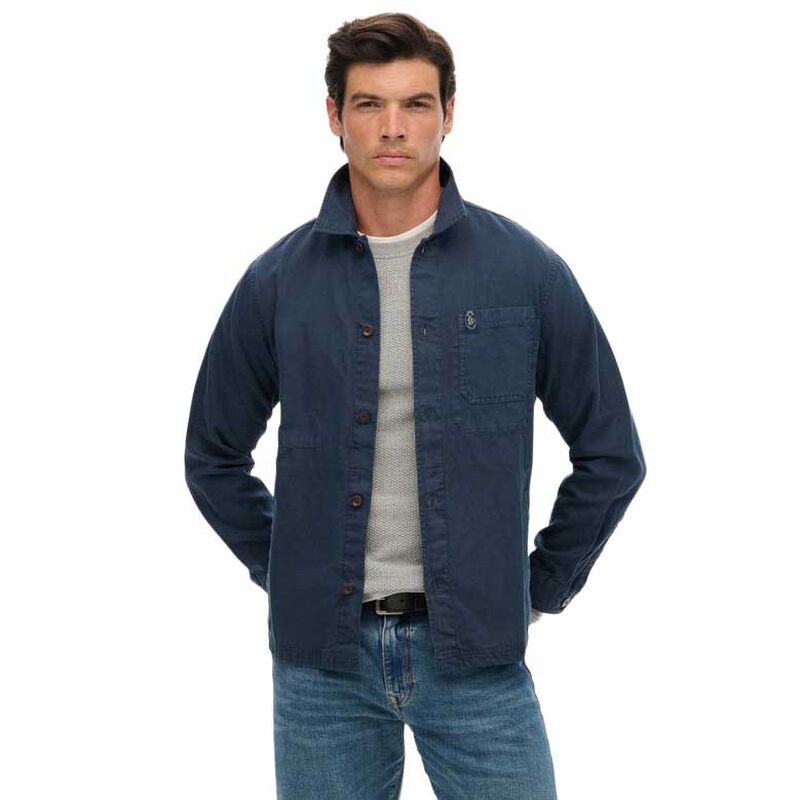 Superdry Merchant Linen-Blend Overshirt image number 0